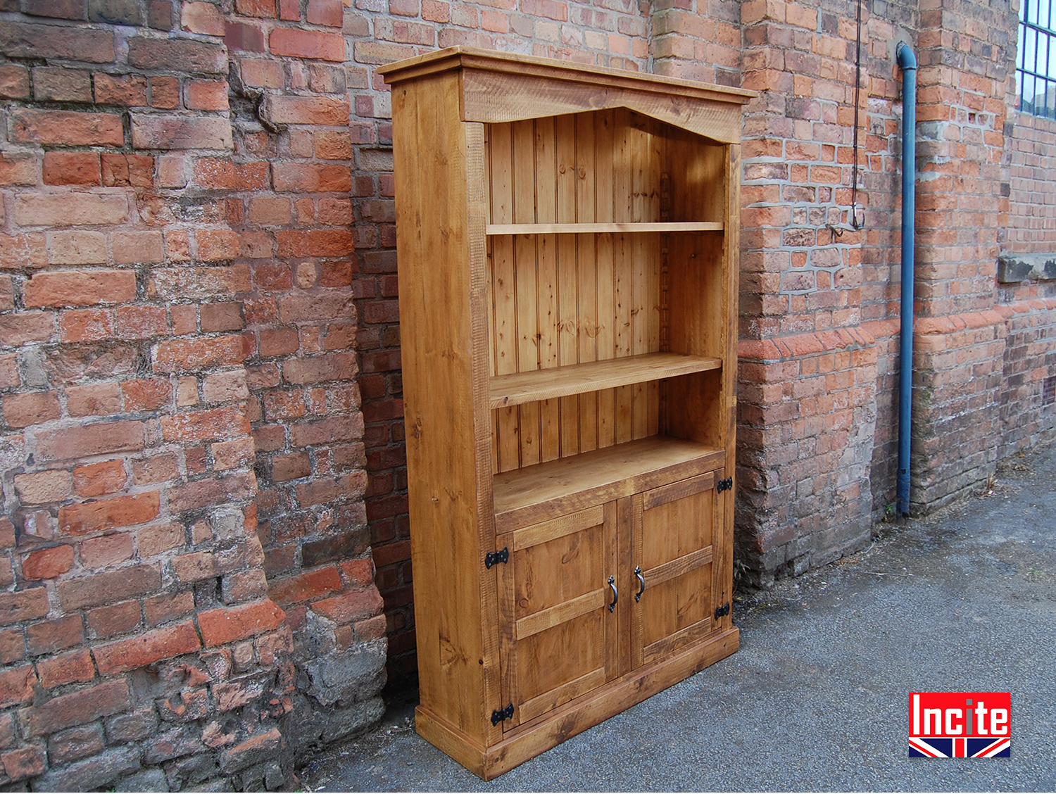 Rustic Plank Pine Bookcase Dresser Handcrafted by Incite.